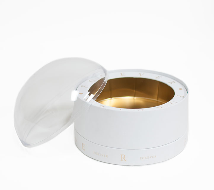 2012 Large White Forever Round Sphere with Clear Top
