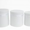 W5638 Set of 3 Round Barrel White W5638 Set of 3 Round Barrel White