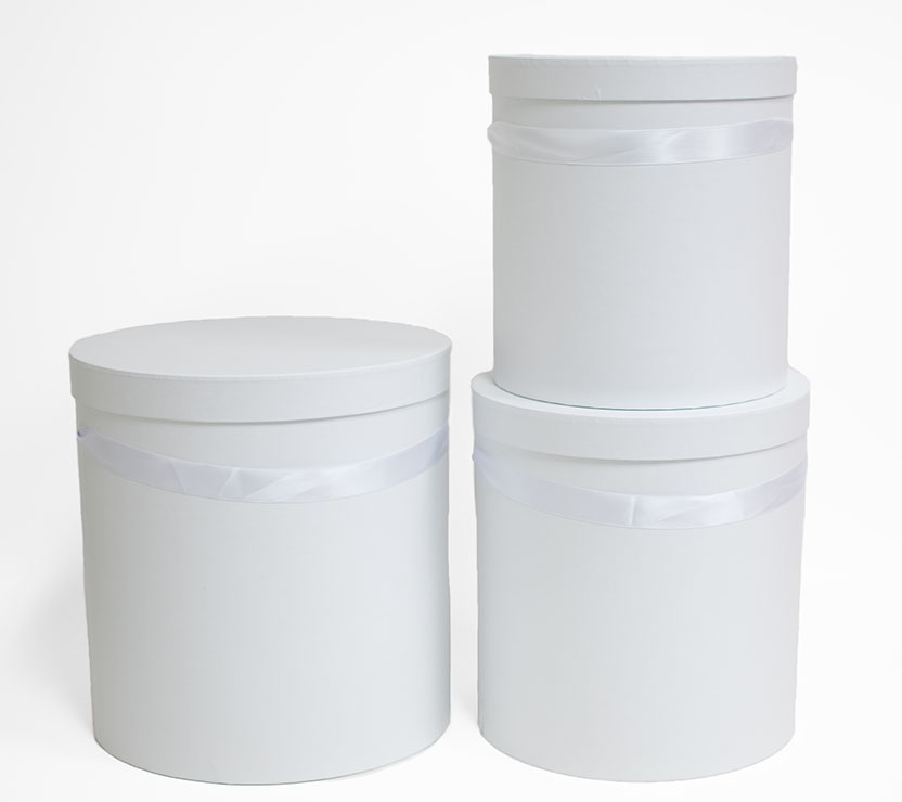 W5638 Set of 3 Round Barrel White W5638 Set of 3 Round Barrel White
