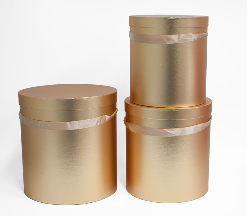 W5641 Set of 3 Round Barrel Gold W5641 Set of 3 Round Barrel Gold