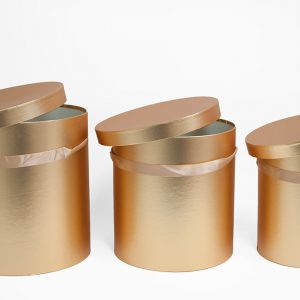 W5641 Set of 3 Round Barrel Gold