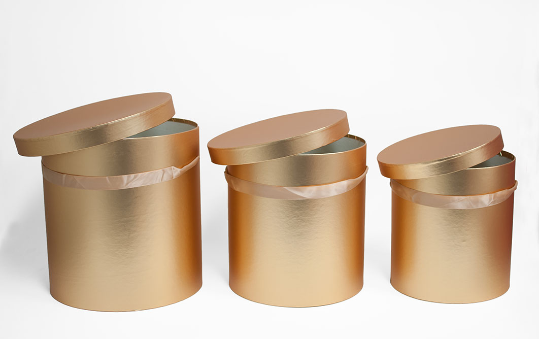 W5641 Set of 3 Round Barrel Gold W5641 Set of 3 Round Barrel Gold