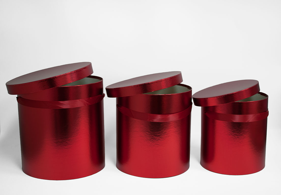 W5640 Set of 3 Round Barrel Red W5640 Set of 3 Round Barrel Red