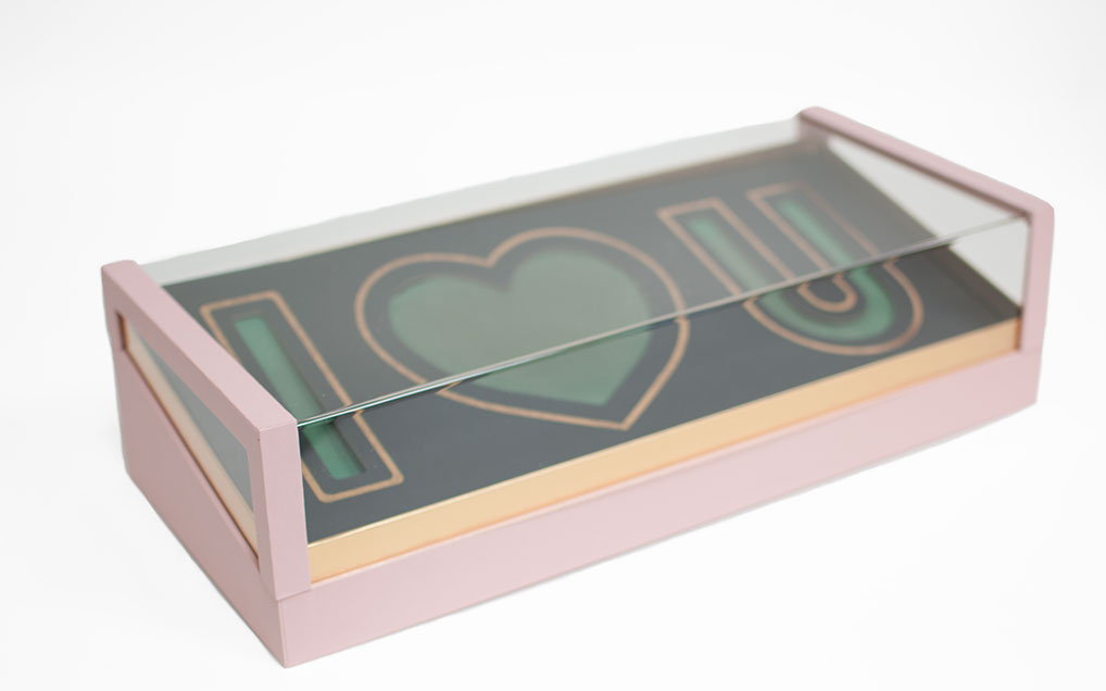 Pink Acrylic I Love You Flower Box Comes With Liners and Foams Pink Acrylic I Love You Flower Box Comes With Liners and Foams