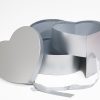 W7492 Silver Heart Shape Flower Box (Two-Layers) W7492 Silver Heart Shape Flower Box (Two-Layers)