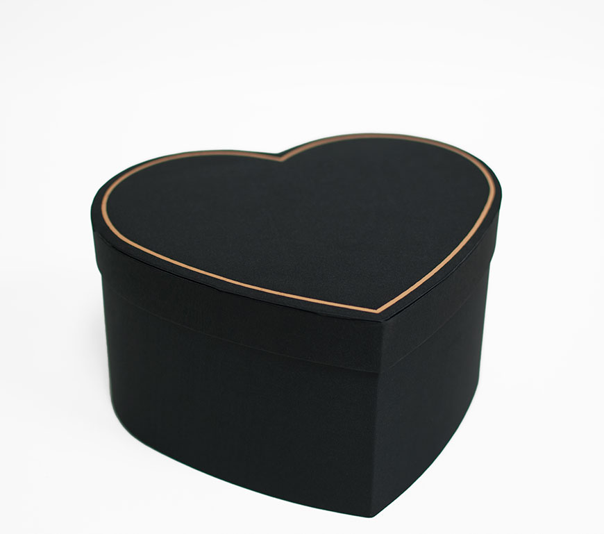 Small Black Heart Shape Flower Box