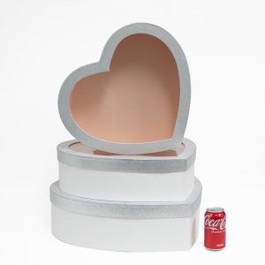 1128A White Jumbo XL Premium Luxury Heart Shaped Flower Box Set of 3
