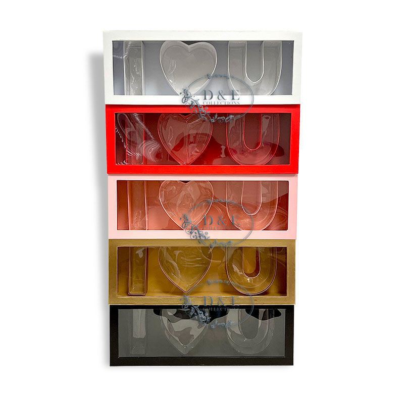 5 Color Options-I Love You Window Rectangular Flower Box With Liners
