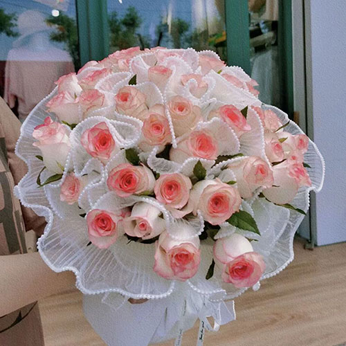 Pearl Fairy Yarn Tulle Flower Wraps