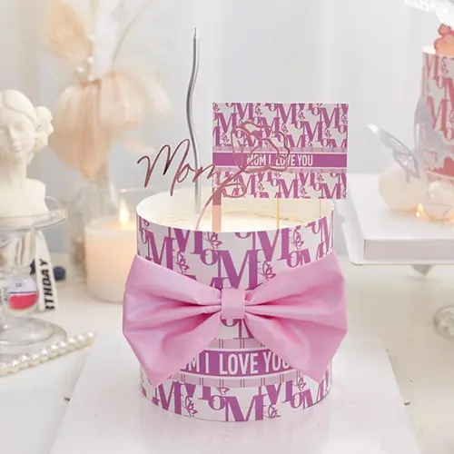 (Pack of 5) 21″ x 4.75″ MOM I LOVE YOU Pink Paper For Mother’s Day Floral And Cake Decorations