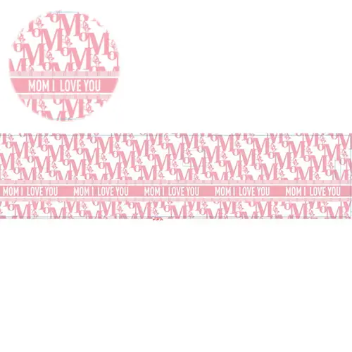 (Pack of 5) 21″ x 4.75″ MOM I LOVE YOU Pink Paper For Mother’s Day Floral And Cake Decorations