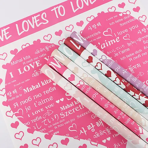 Declaration of Love Waterproof Plastic Flower Wrapping Papers (Pack of 20pcs)