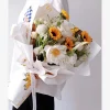 FWHS-4 White Sunflower Floral Wrapping paper