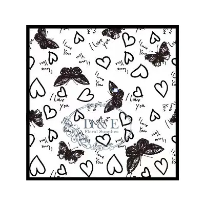 Black and White Love Butterfly Wrapping Paper Black and White Love Butterfly Wrapping Paper