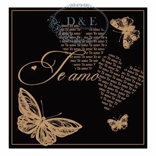Te Amo Romantic Butterfly Black Waterproof Flower Wrapping Paper Te Amo Romantic Butterfly Black Waterproof Flower Wrapping Paper