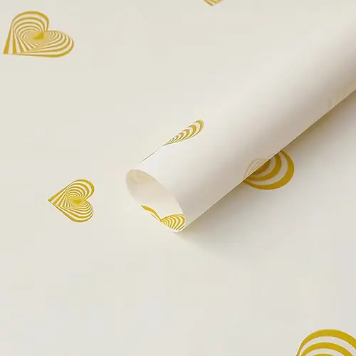 White and gold heart waterproof flower wrapping paper White and gold heart waterproof flower wrapping paper