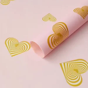 pink-and-gold-heart-waterproof-flower-wrapping-paper