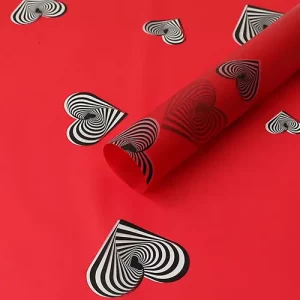 red-heart-patterned-waterproof-flower-wrapping-paper