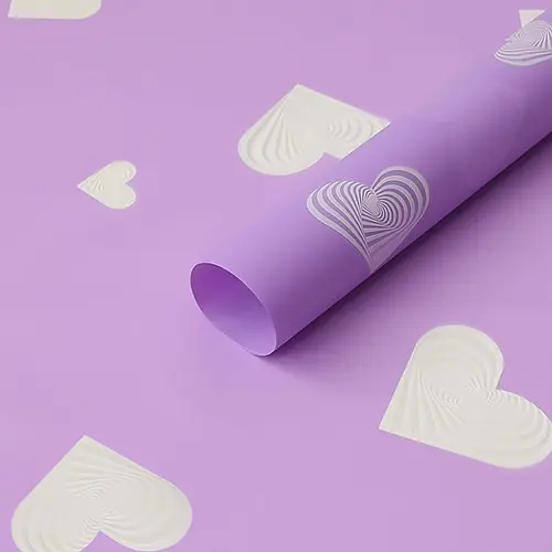 Purple and white heart waterproof flower wrapping paper Purple and white heart waterproof flower wrapping paper