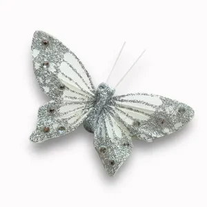 3-75-inches-silver-decoration-butterflies-with-glitter-and-rhinestone-pack-of-12-pcs