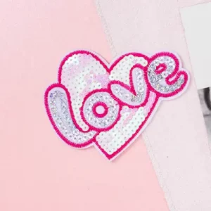 decorative-sequin-love-patch-floral-decoration
