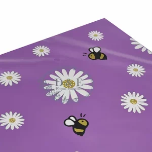 purple-daisy-and-bee-wrapping-paper