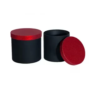 black-and-red-round-flower-box