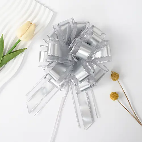 5.5 Inches Silver Pull Bow Ribbon