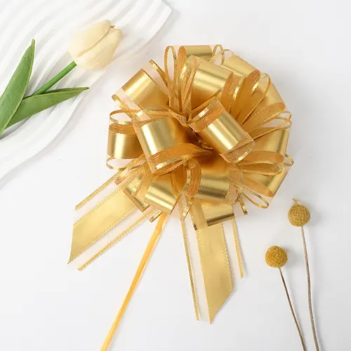 5.5 Inches Gold Pull Bow Ribbon