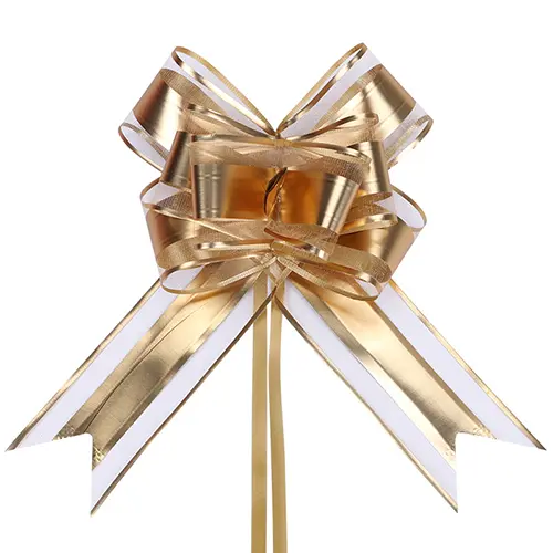 5.5 Inches Gold Ribbon Bow – 10 Pieces/Pack