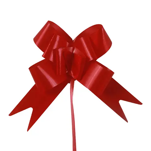 Red Pull Bow – 3.5” Diameter | Florist Decoration