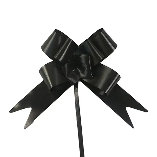 Black Pull Bow – 3.5” Diameter | Florist Decoration