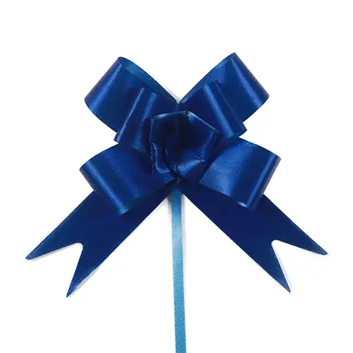 Dark Blue Pull Bow – 3.5” Diameter | Florist Decoration